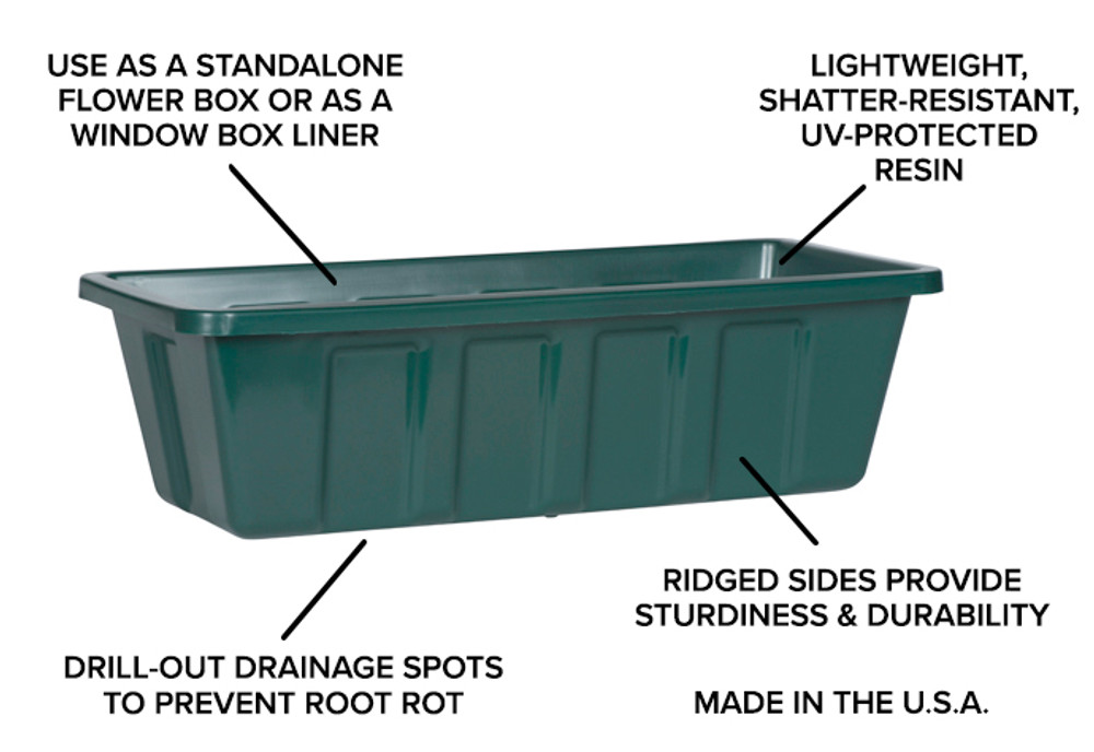 Poly-Pro Flower Box/Liner 30″ – Black
